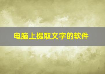 电脑上提取文字的软件