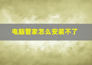 电脑管家怎么安装不了