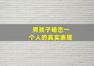 男孩子暗恋一个人的真实表现