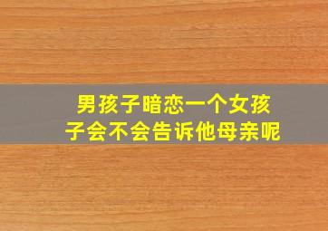 男孩子暗恋一个女孩子会不会告诉他母亲呢