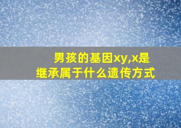 男孩的基因xy,x是继承属于什么遗传方式