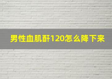 男性血肌酐120怎么降下来