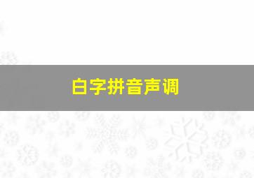 白字拼音声调