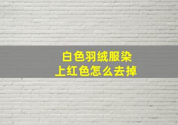 白色羽绒服染上红色怎么去掉