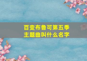 百变布鲁可第五季主题曲叫什么名字