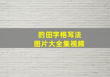 的田字格写法图片大全集视频