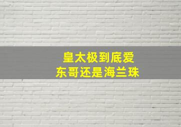 皇太极到底爱东哥还是海兰珠