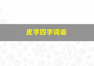 皮字四字词语