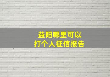 益阳哪里可以打个人征信报告