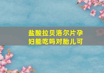 盐酸拉贝洛尔片孕妇能吃吗对胎儿可