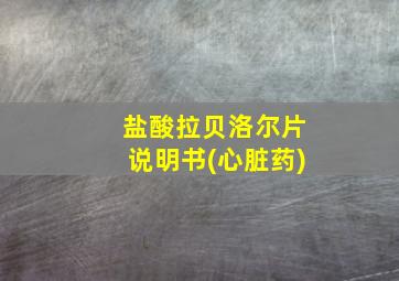 盐酸拉贝洛尔片说明书(心脏药)