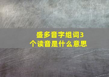 盛多音字组词3个读音是什么意思