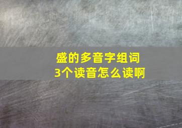 盛的多音字组词3个读音怎么读啊