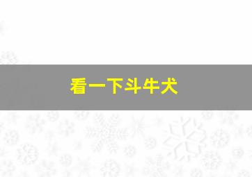 看一下斗牛犬