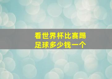 看世界杯比赛踢足球多少钱一个