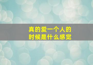 真的爱一个人的时候是什么感觉