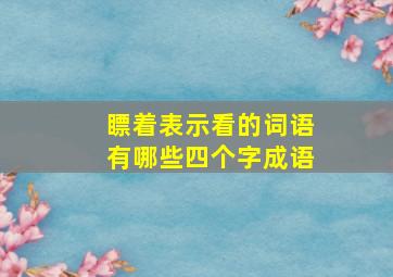 瞟着表示看的词语有哪些四个字成语