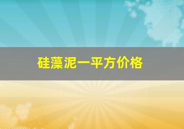 硅藻泥一平方价格