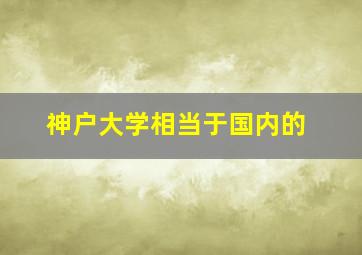 神户大学相当于国内的