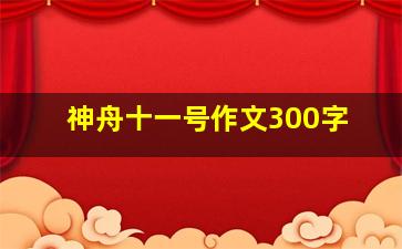 神舟十一号作文300字