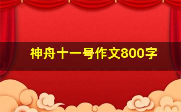 神舟十一号作文800字