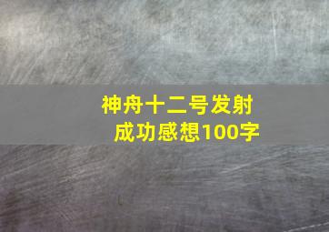 神舟十二号发射成功感想100字