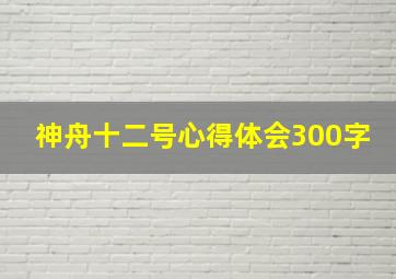 神舟十二号心得体会300字