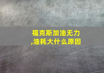 福克斯加油无力,油耗大什么原因