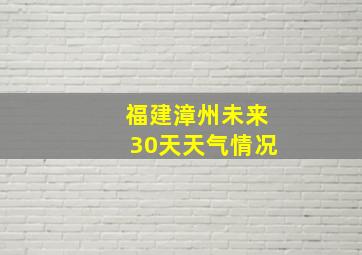 福建漳州未来30天天气情况