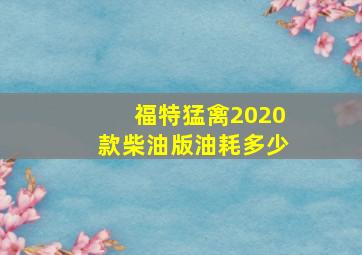 福特猛禽2020款柴油版油耗多少