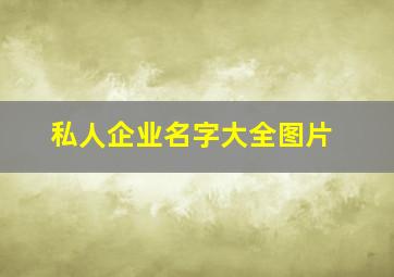 私人企业名字大全图片