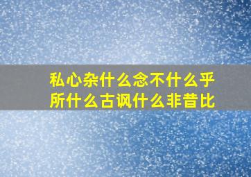 私心杂什么念不什么乎所什么古讽什么非昔比