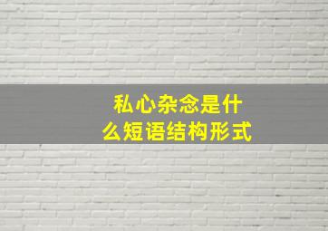 私心杂念是什么短语结构形式