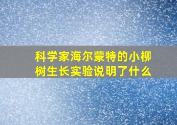 科学家海尔蒙特的小柳树生长实验说明了什么