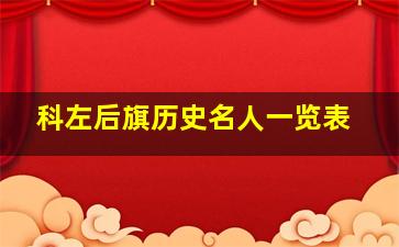 科左后旗历史名人一览表