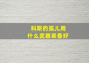 科斯的孤儿用什么武器装备好