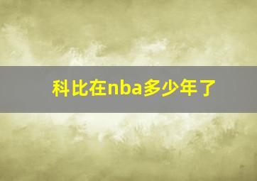 科比在nba多少年了