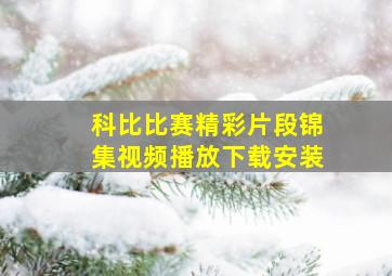 科比比赛精彩片段锦集视频播放下载安装