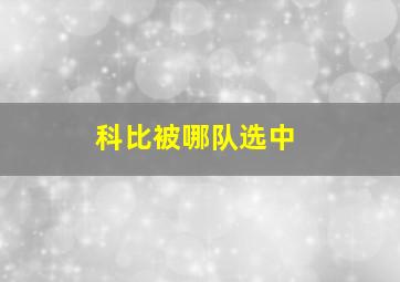 科比被哪队选中