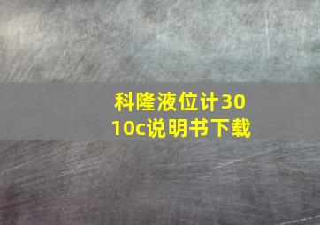 科隆液位计3010c说明书下载