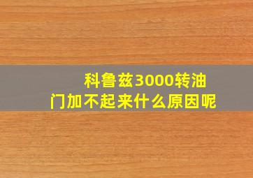 科鲁兹3000转油门加不起来什么原因呢