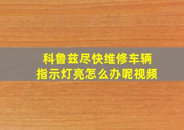 科鲁兹尽快维修车辆指示灯亮怎么办呢视频