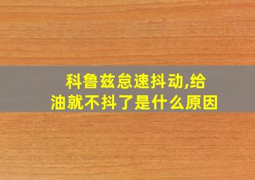 科鲁兹怠速抖动,给油就不抖了是什么原因