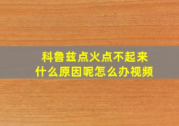 科鲁兹点火点不起来什么原因呢怎么办视频