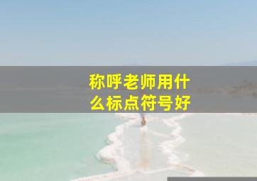 称呼老师用什么标点符号好