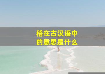 稽在古汉语中的意思是什么