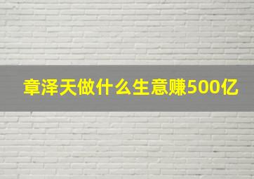 章泽天做什么生意赚500亿