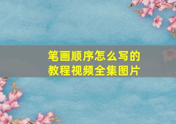 笔画顺序怎么写的教程视频全集图片