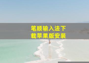 笔顺输入法下载苹果版安装