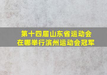 第十四届山东省运动会在哪举行滨州运动会冠军